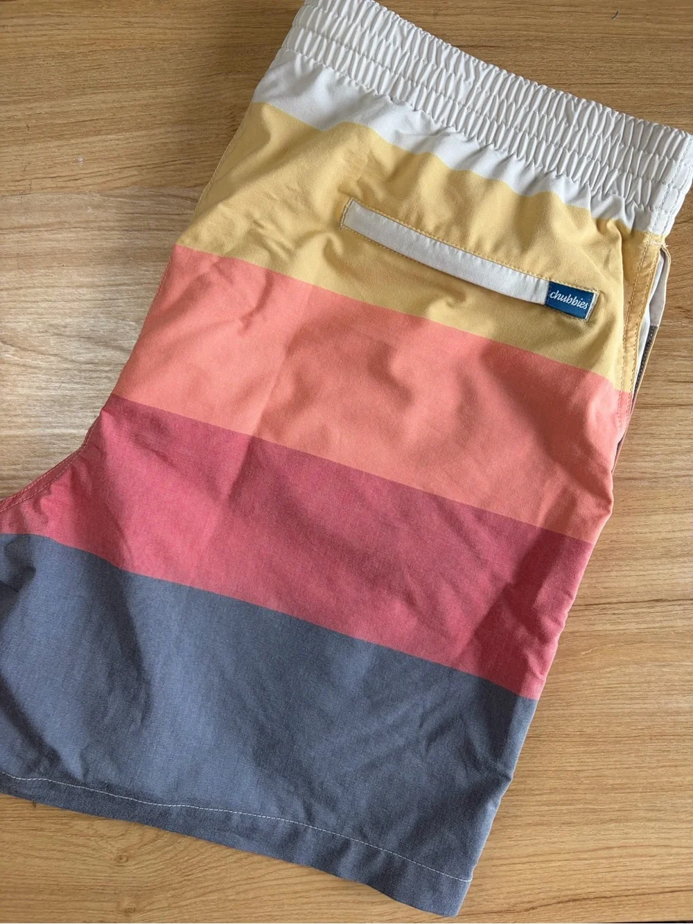 Chubbies Multi Color Stripe Swim Shorts 2XL 5.5 Inseam Yellow, Coral, Rose, Gray